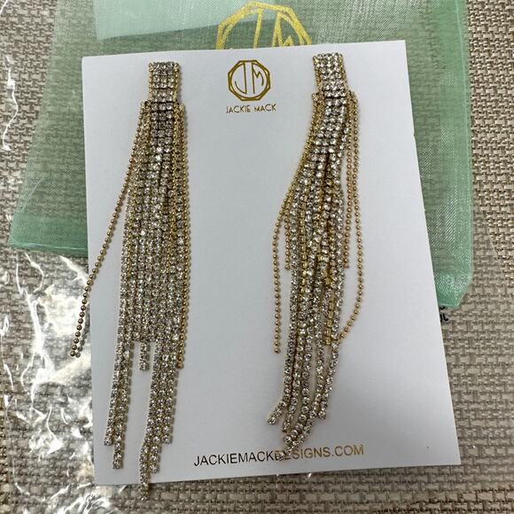 NEW Jackie Mack x Rachel Zoe Adhara Gold Silver Chandelier Earrings MSRP $78 - Picture 5 of 10